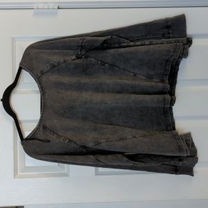 free people heathered gray long sleeve swing top